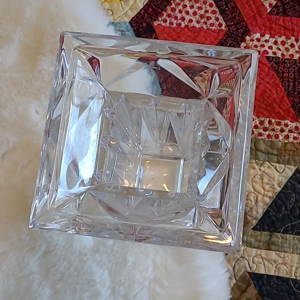Vintage New 90's Partylite Quad Crystal Pillar Pedestal Candle Holder - Picture 9 of 12